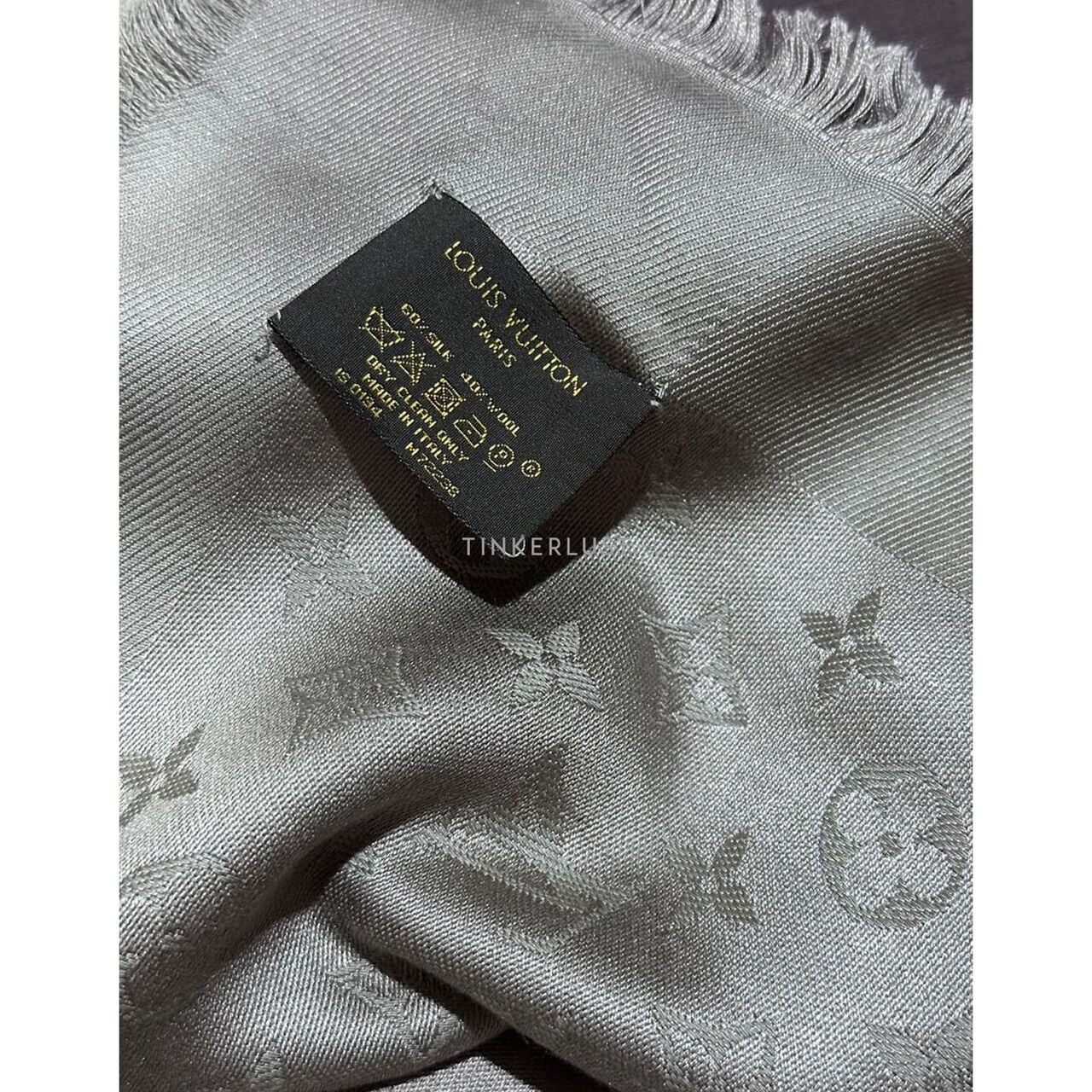 Louis Vuitton Grey Monogram Silk & Wool Scarf