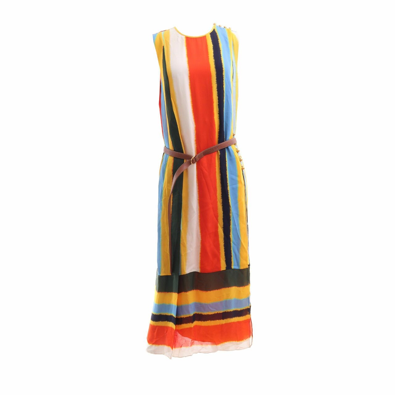 Tory Burch Multicolor Bettina Sriped Casual Midi Dress