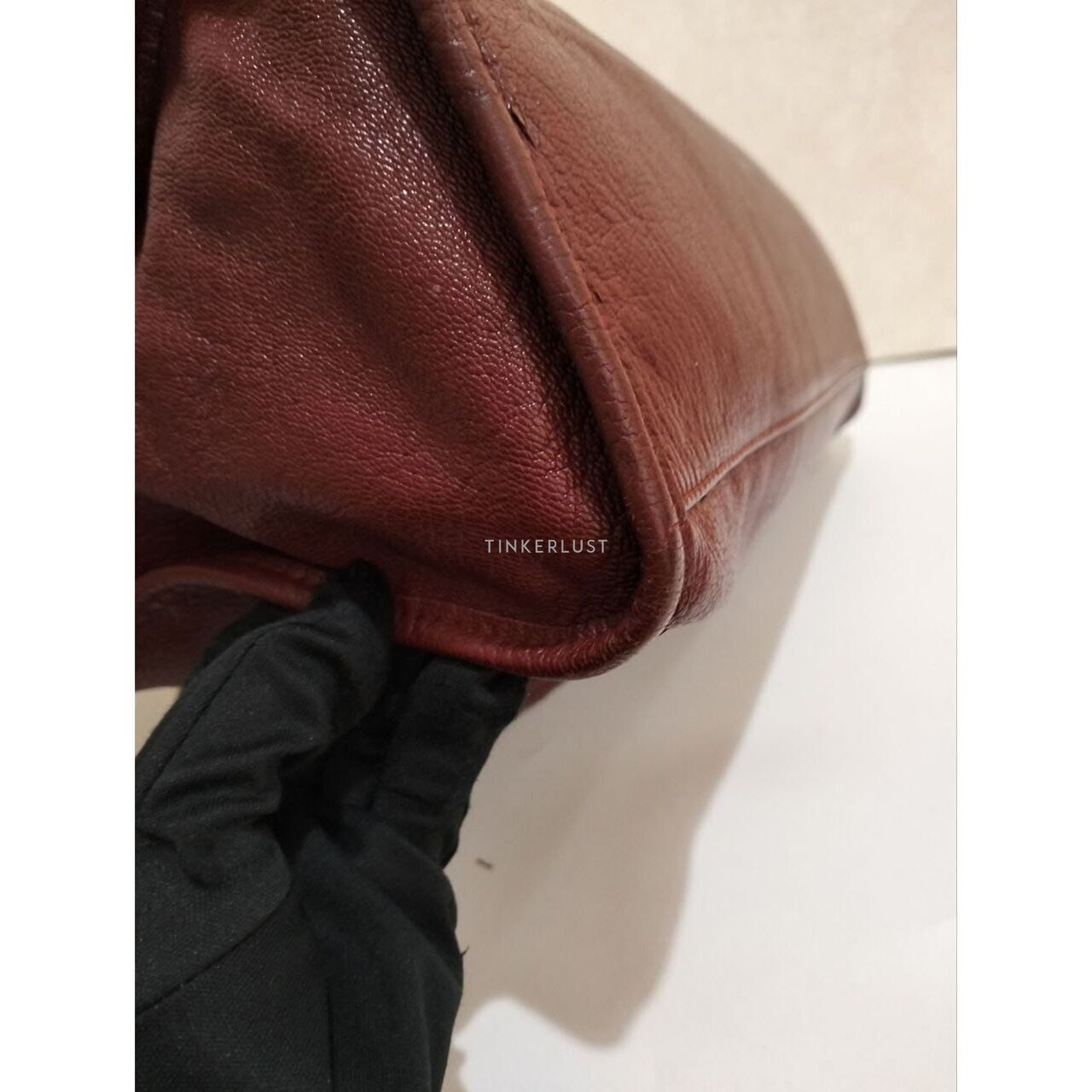 Balenciaga Medium Metallic City Edge in Bordeaux Ghw 2015 Satchel Bag