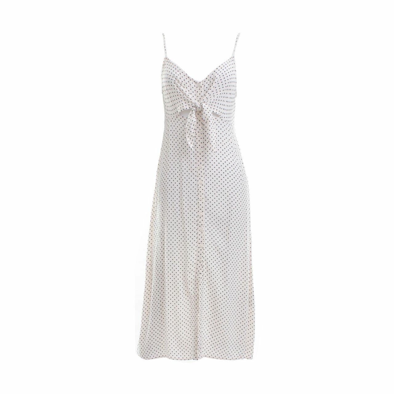 Topshop White Pattern Midi Dress