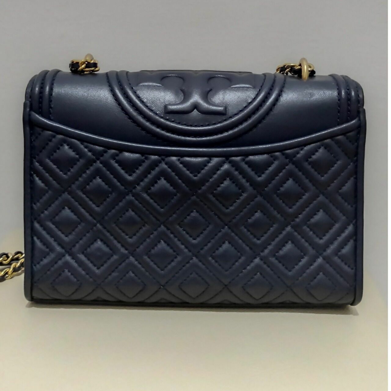 Tory Burch Navy Fleming Small Shoulder Bag