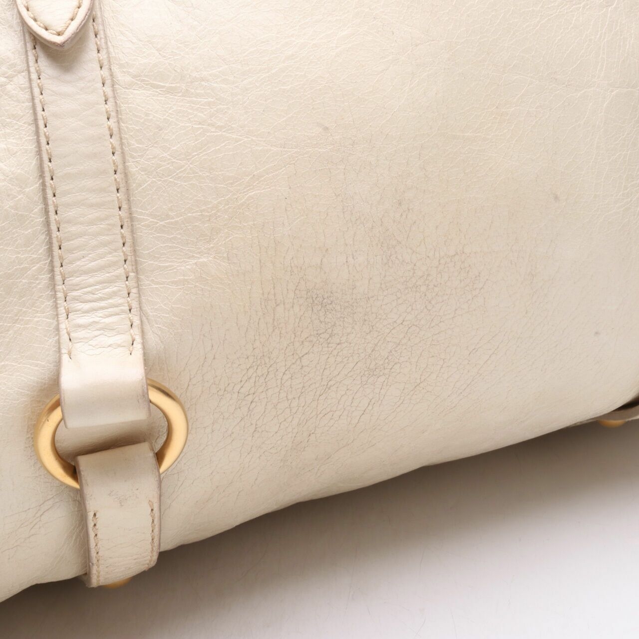 Miu Miu Vitello Lux White Leather 2 Way Shoulder Bag