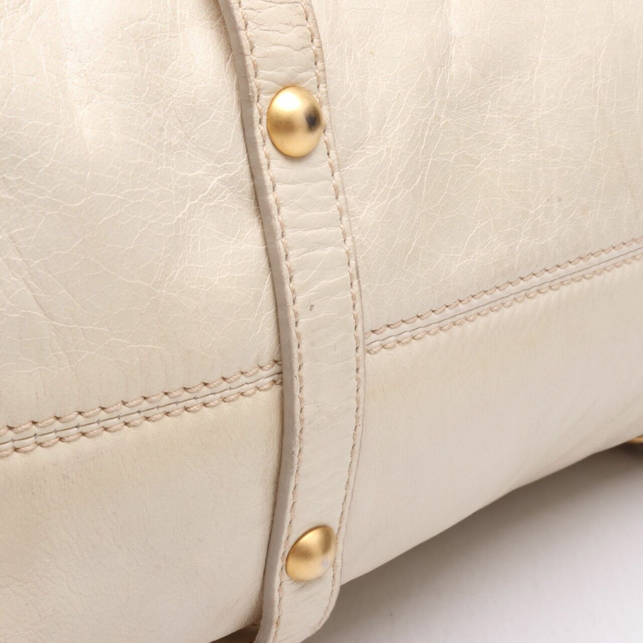 Miu Miu Vitello Lux White Leather 2 Way Shoulder Bag