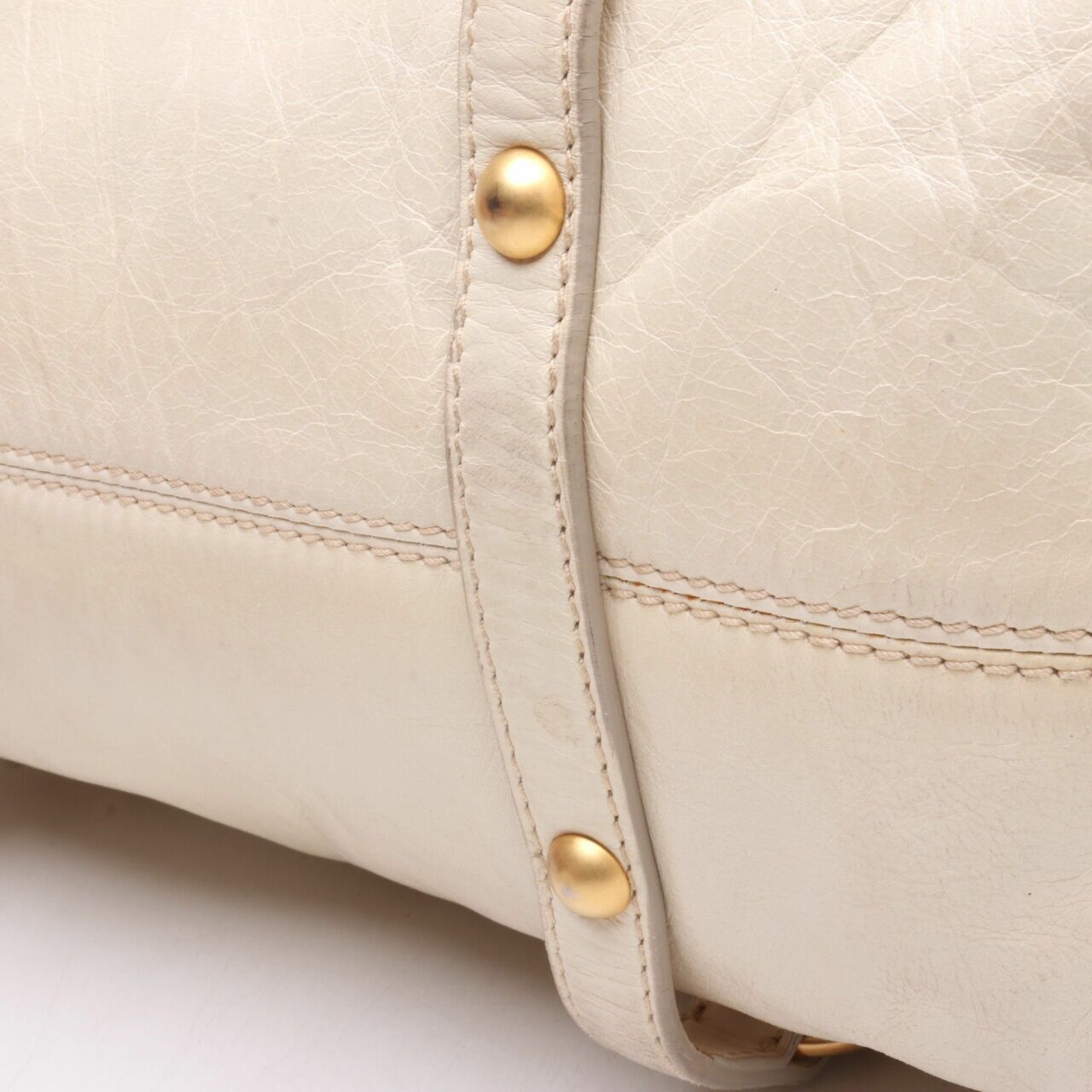 Miu Miu Vitello Lux White Leather 2 Way Shoulder Bag