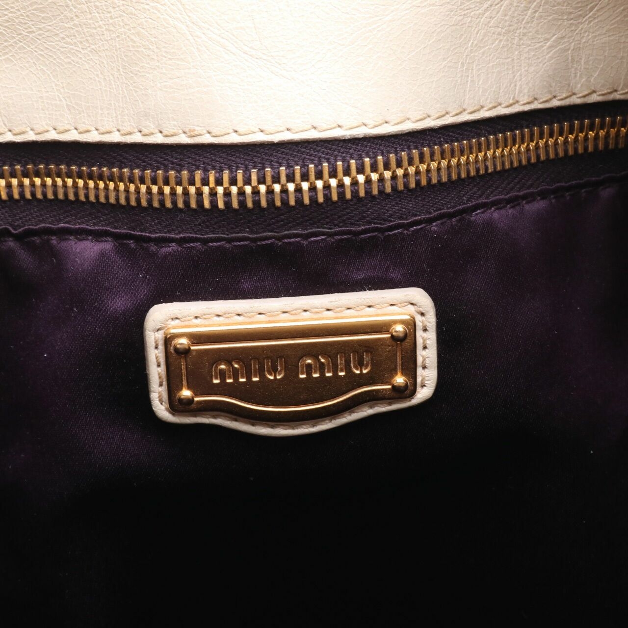 Miu Miu Vitello Lux White Leather 2 Way Shoulder Bag