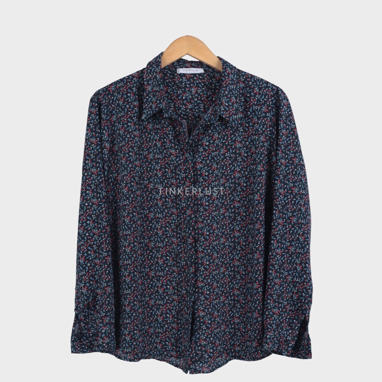 Mango Navy Floral Shirt