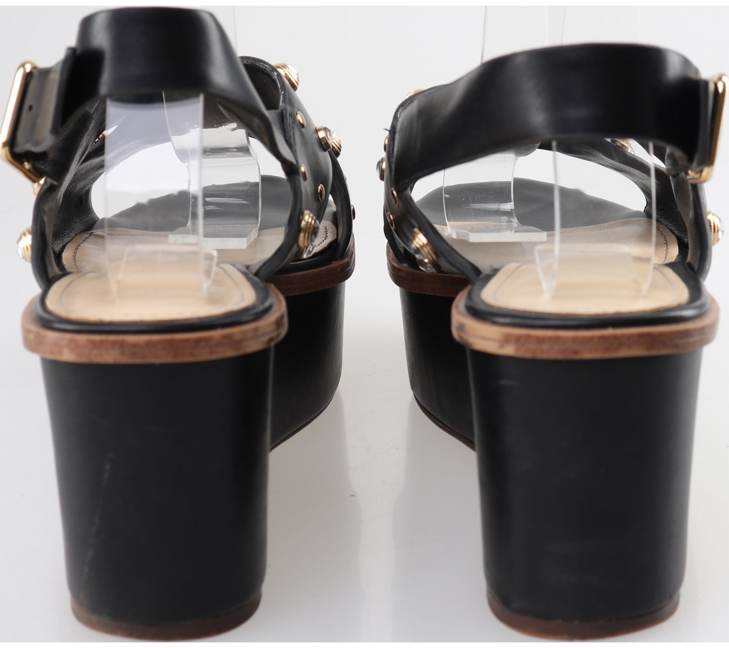 Charles & Keith Black Criss Cross Flatforms Sandals