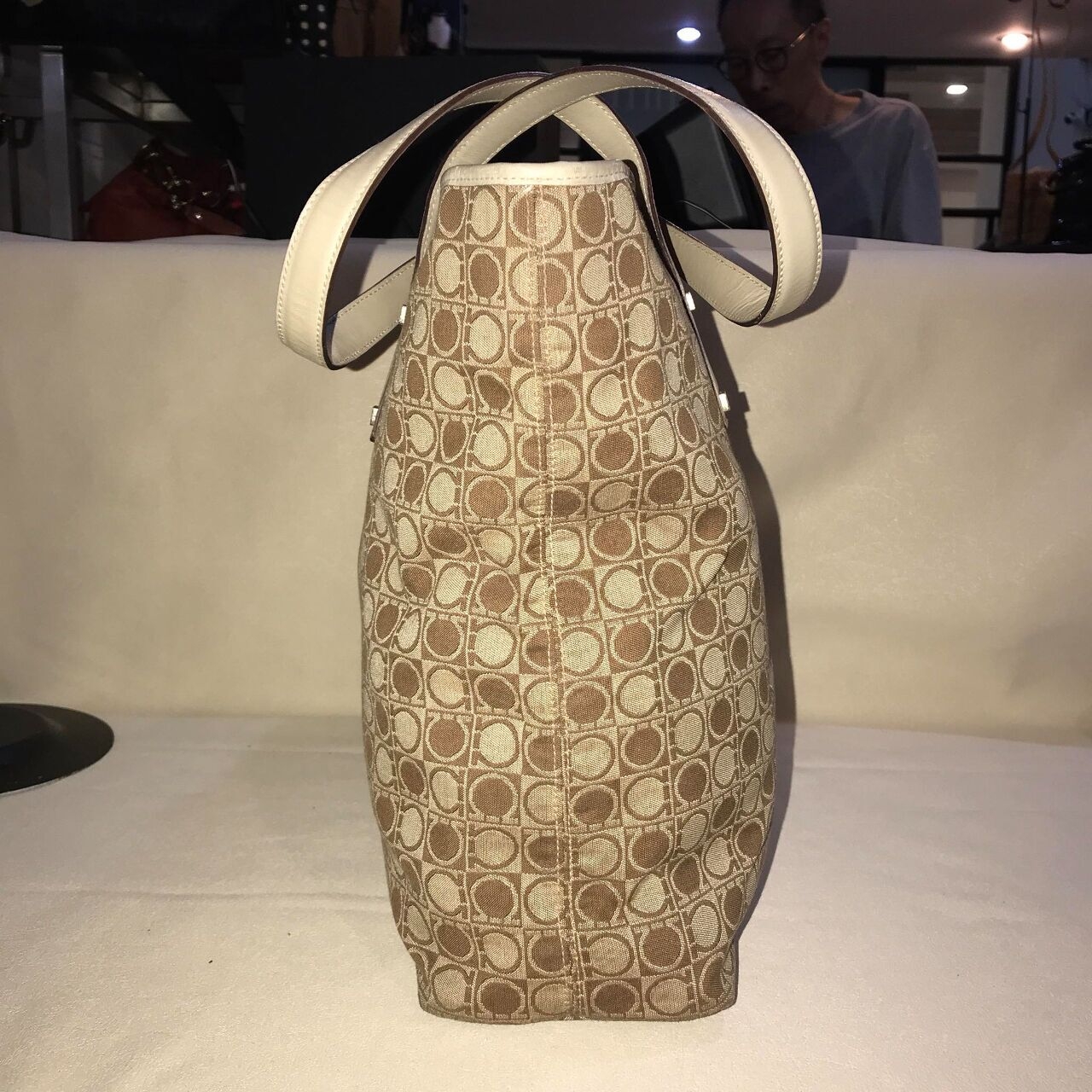 Salvatore Ferragamo Beige Tote Bag