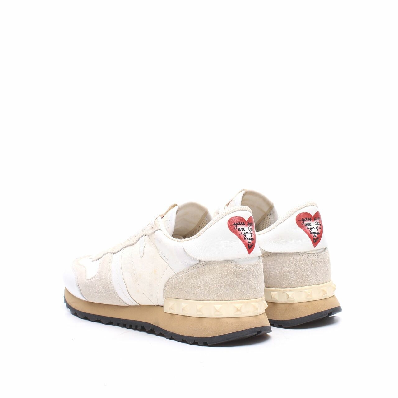 Valentino Rockrunner Camo White Canvas Sneakers