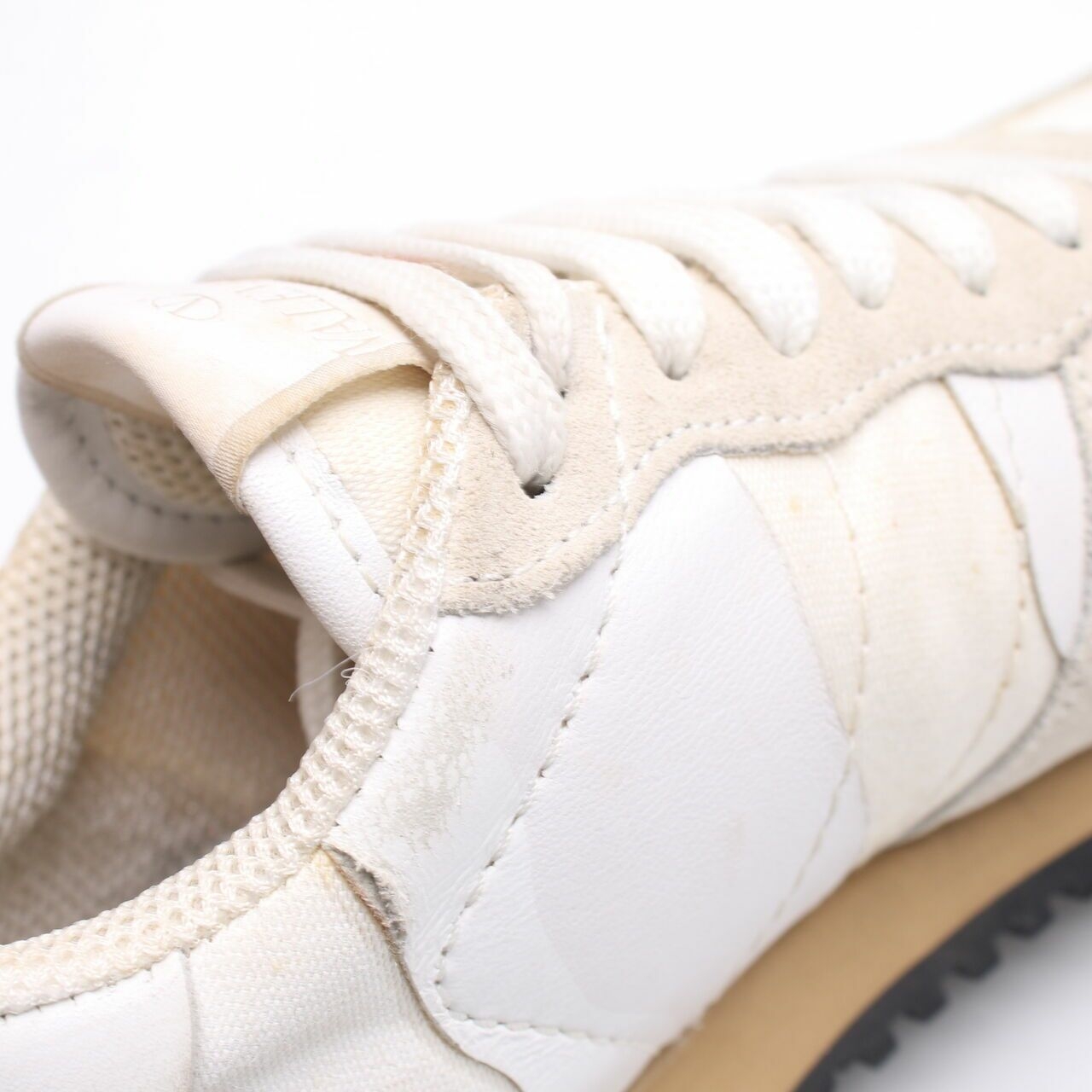 Valentino Rockrunner Camo White Canvas Sneakers
