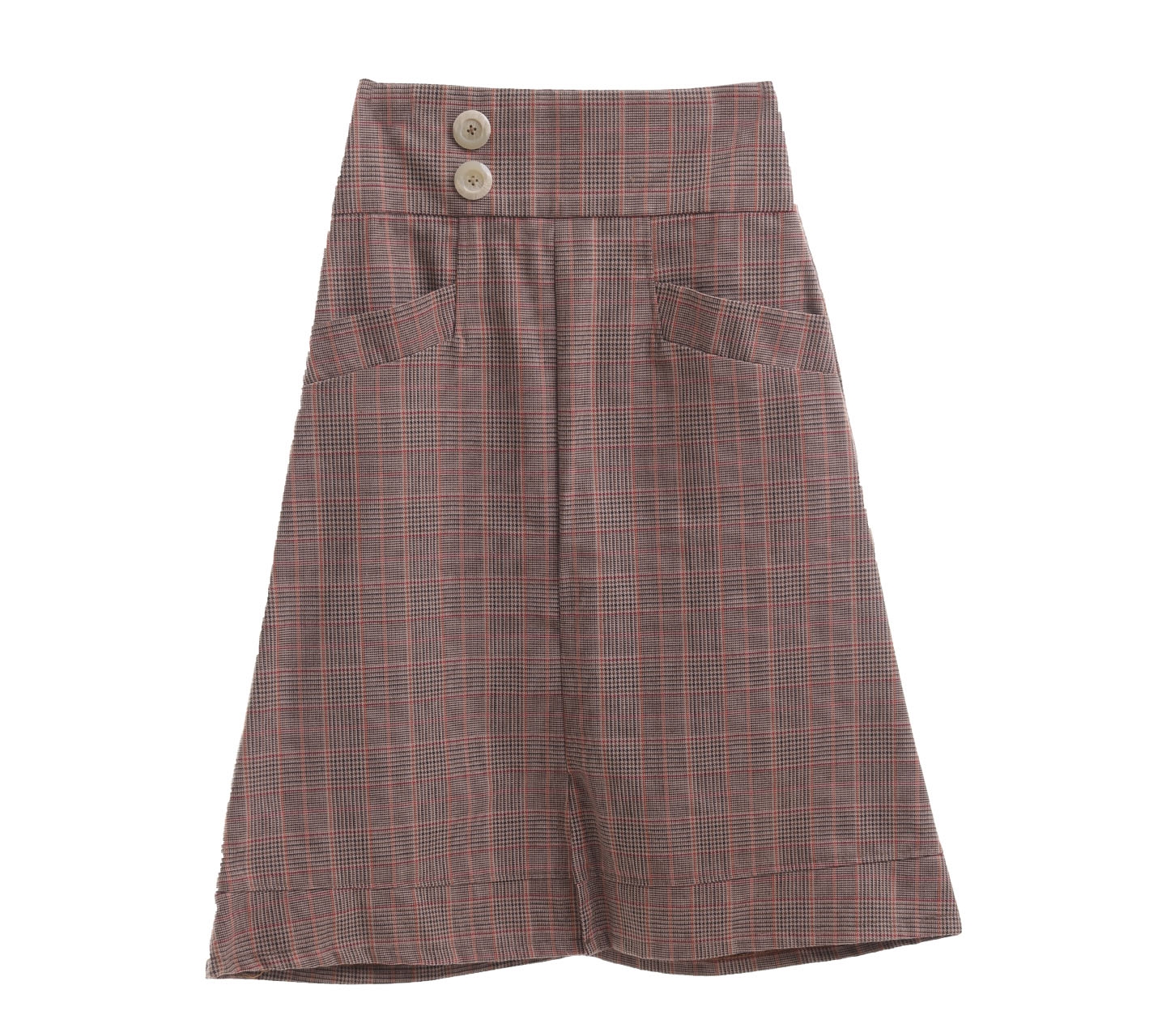 Front Row Brown Houndstooth Midi Skirt