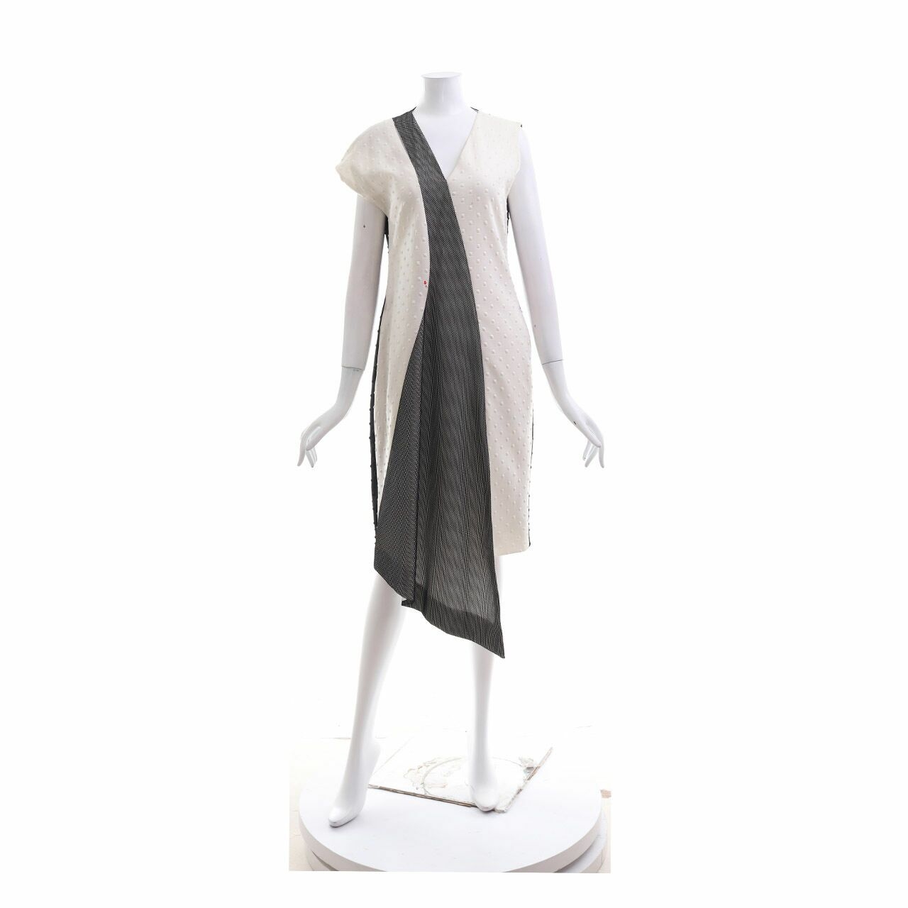 Major Minor for Senayan City Black & White Mesh scuba Midi Dress