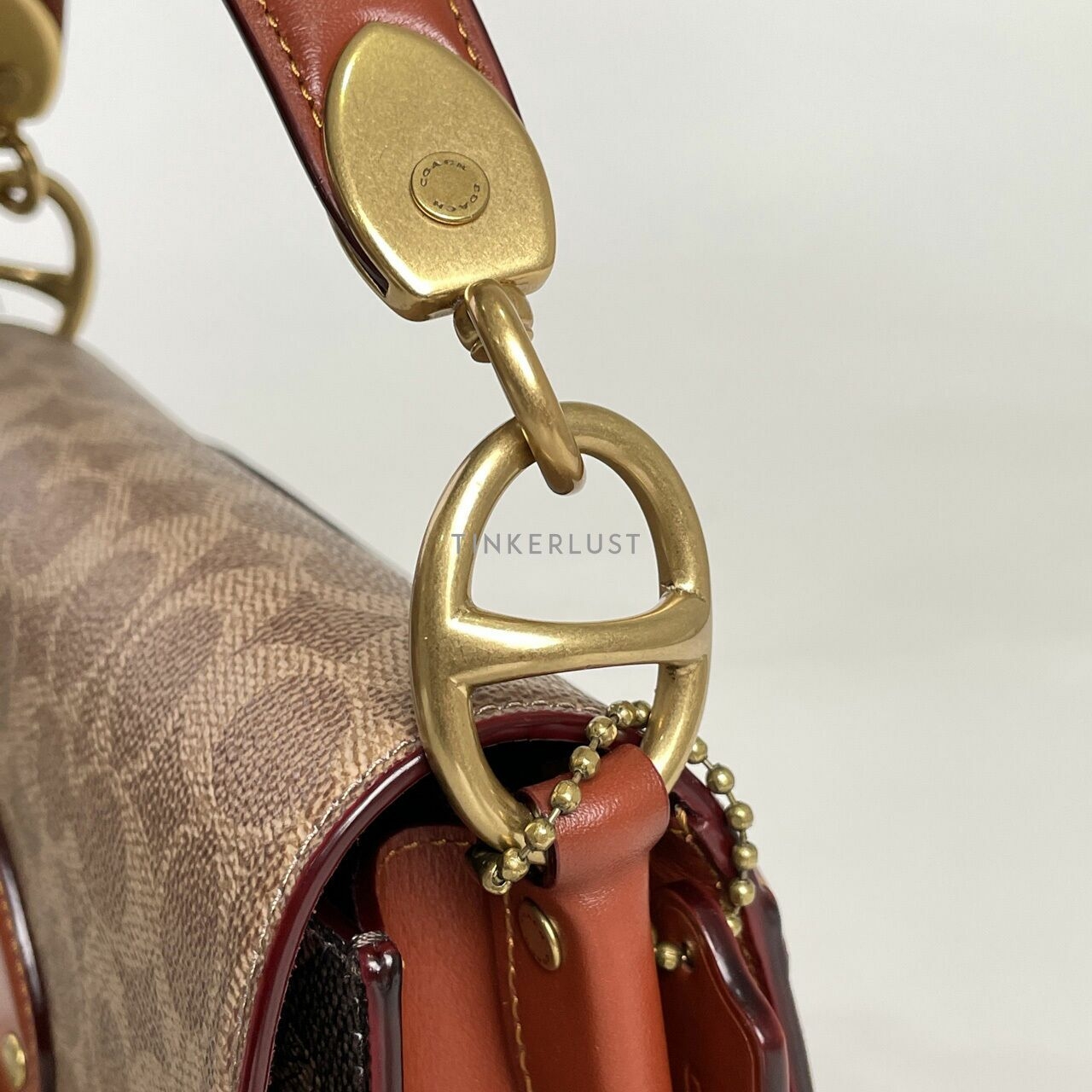 Coach C2418 Beat Shoulder Bag In Signature Canvas With Horse And Carriage Print Tan Truffle Rust