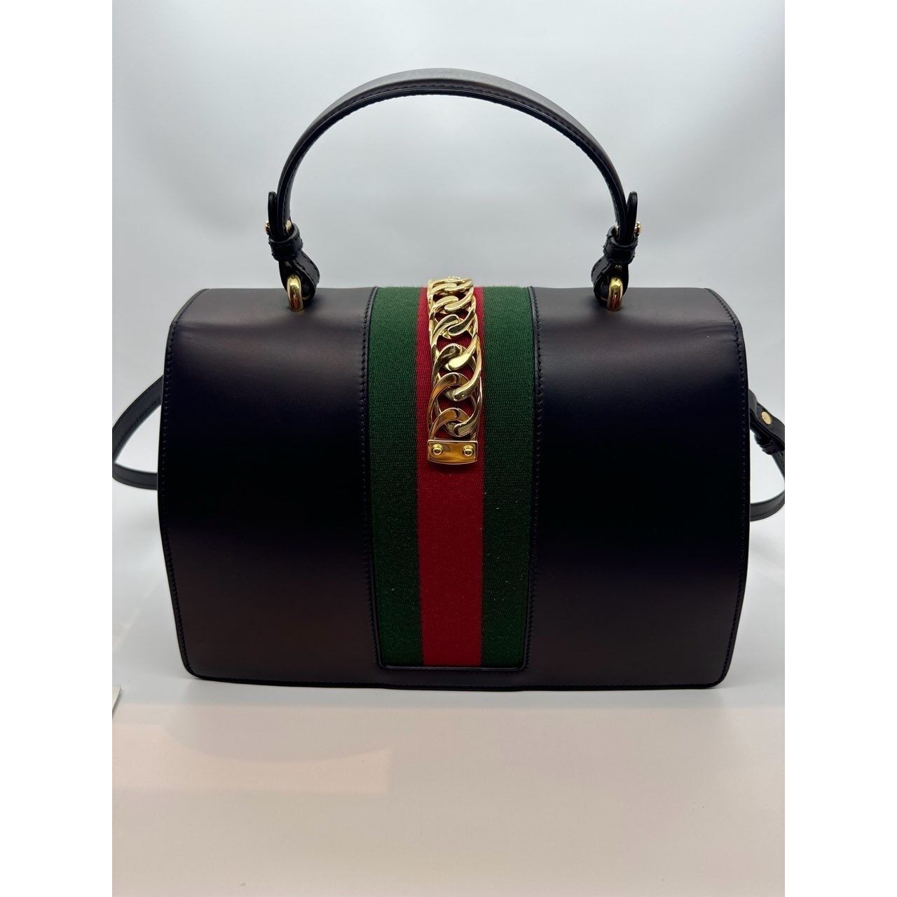 Gucci Sylvie Black Top Handle Bag