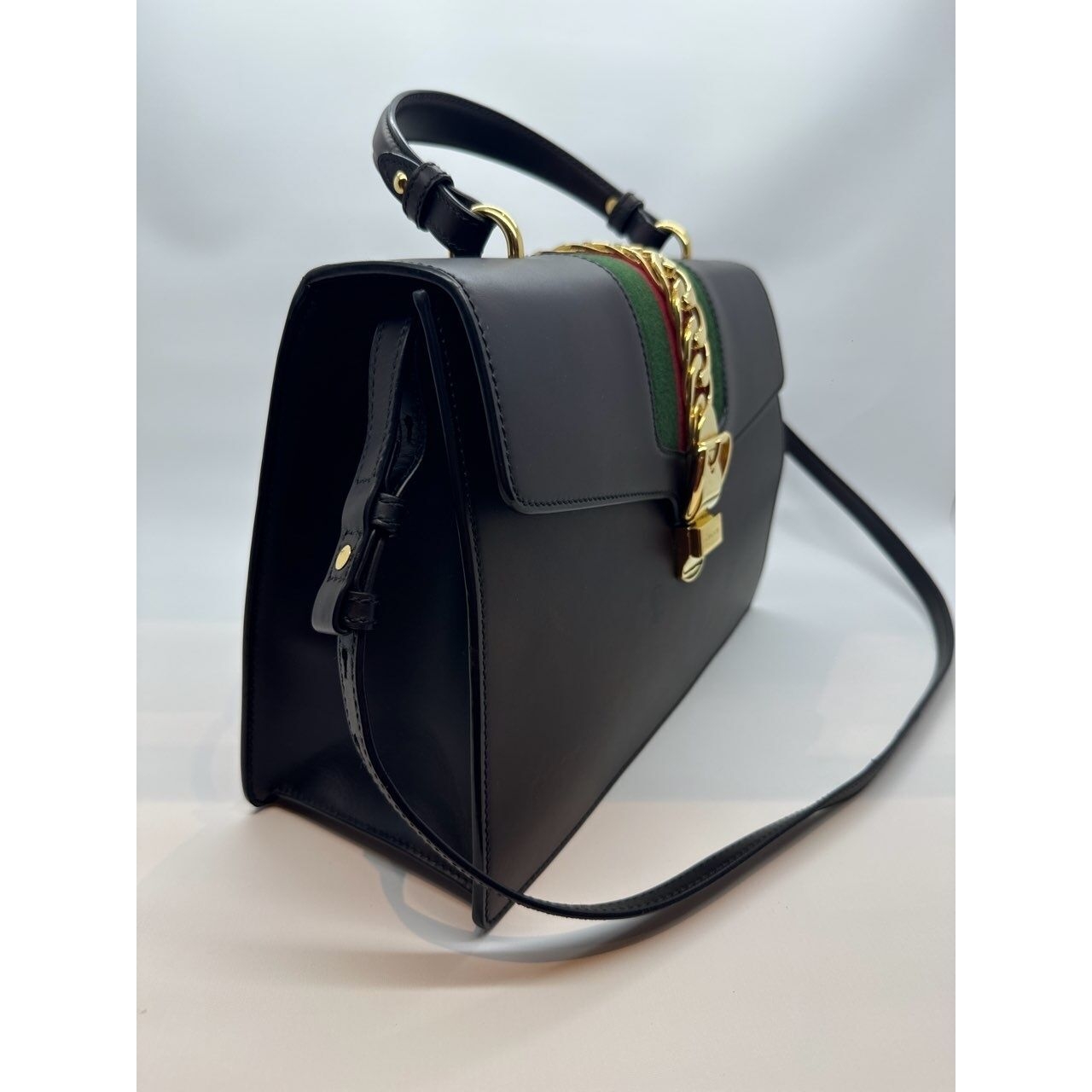 Gucci Sylvie Black Top Handle Bag