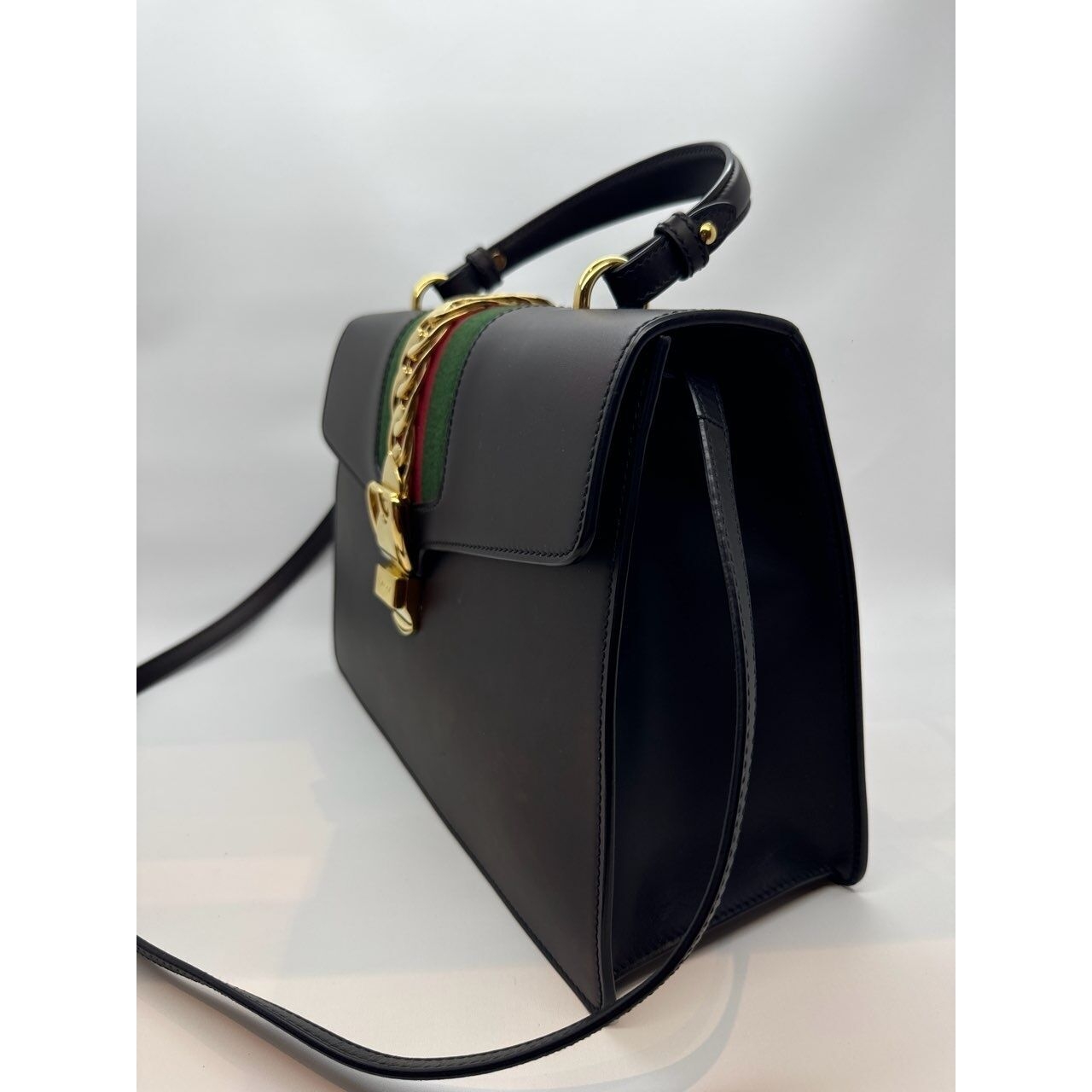 Gucci Sylvie Black Top Handle Bag