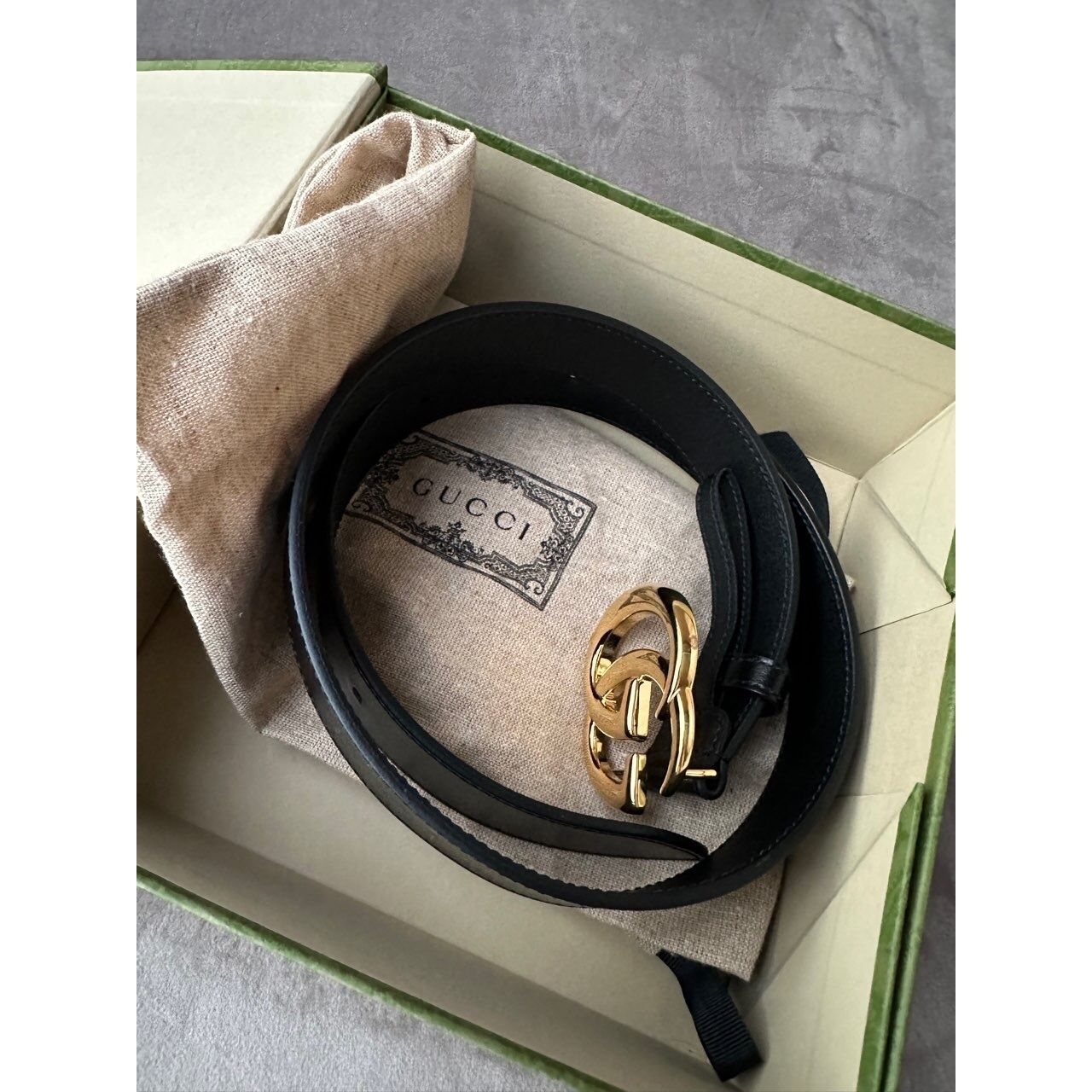 Gucci Marmont Black Leather Belt