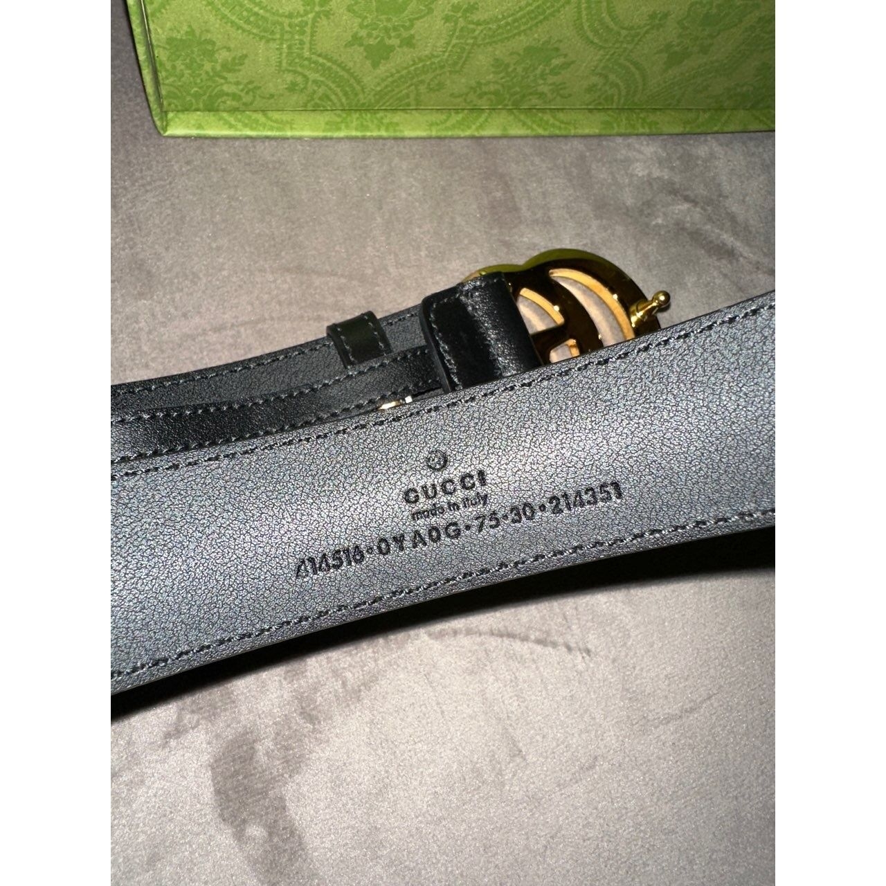 Gucci Marmont Black Leather Belt