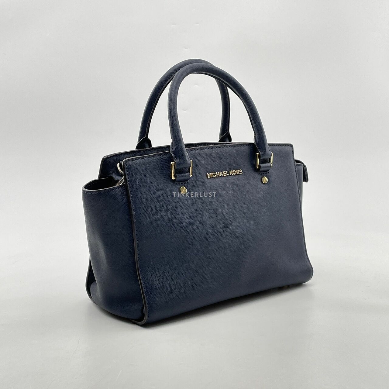 Michael Kors Navy Saffiano Selma Medium Satchel