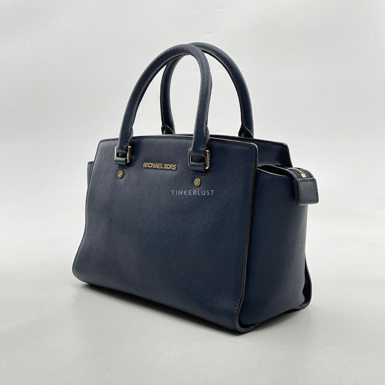 Michael Kors Navy Saffiano Selma Medium Satchel