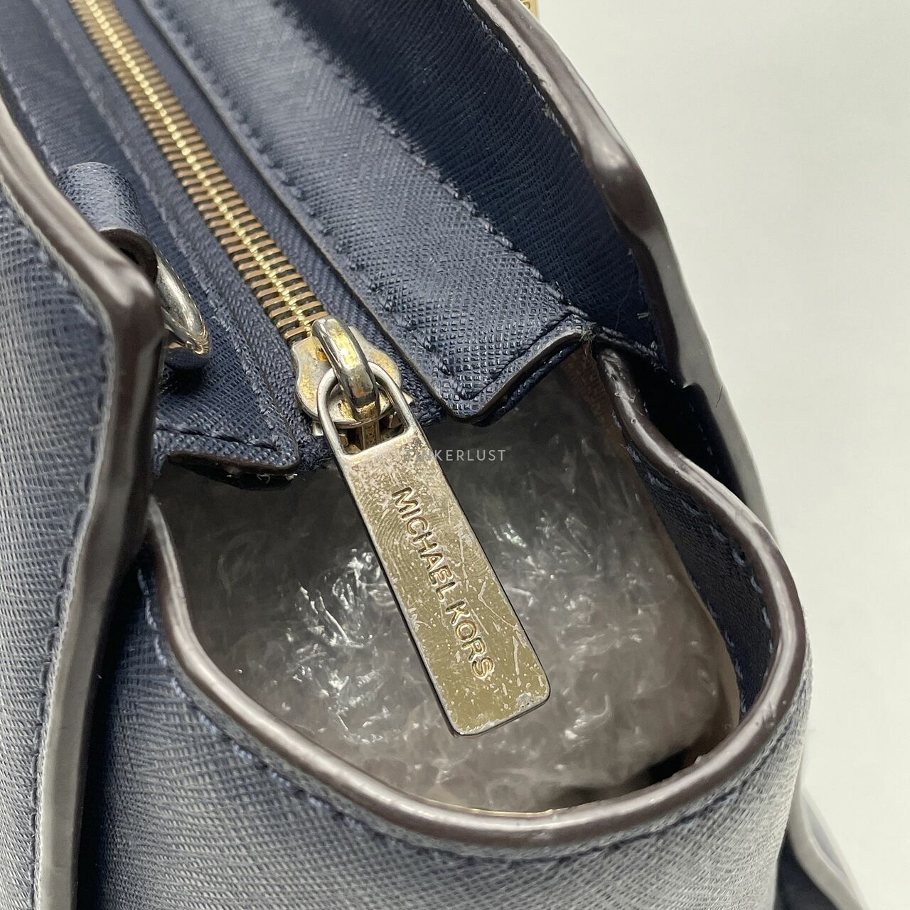 Michael Kors Navy Saffiano Selma Medium Satchel