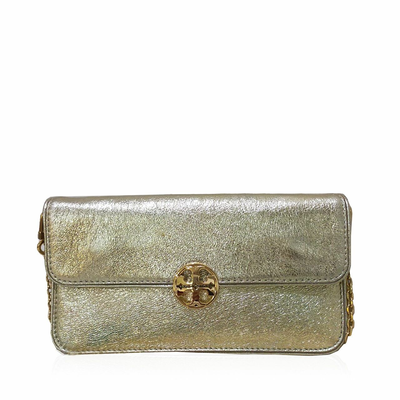 Tory Burch Envelope Gold Metallic Clutch