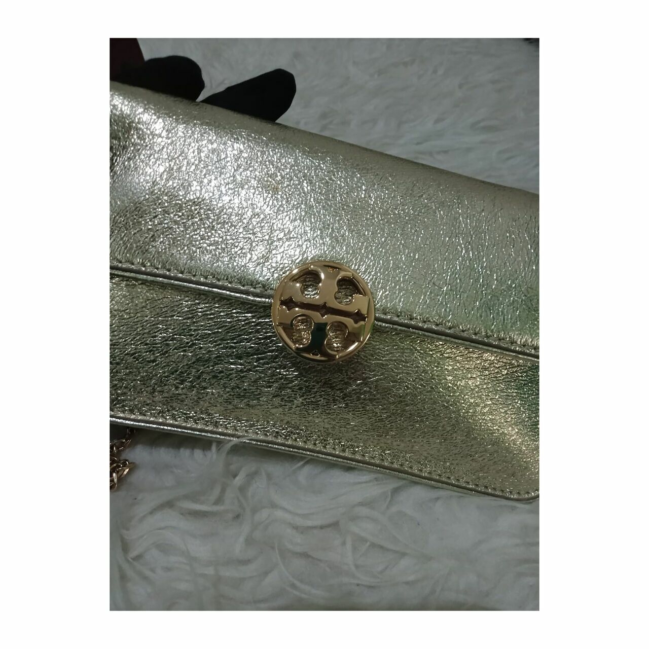 Tory Burch Envelope Gold Metallic Clutch