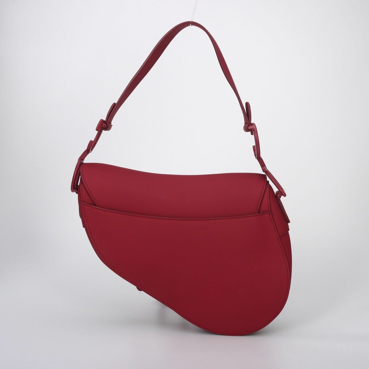 Christian Dior Ultramatte Leather Red Medium Saddle Bag	