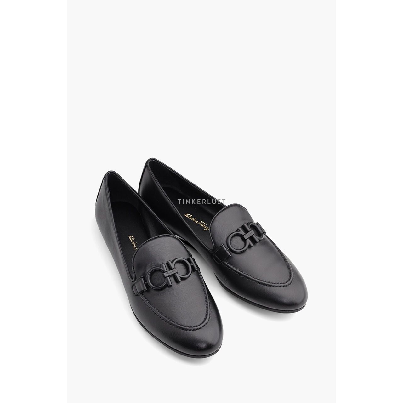 Salvatore Ferragamo Trifoglio Gancini Moccasins Black Flats