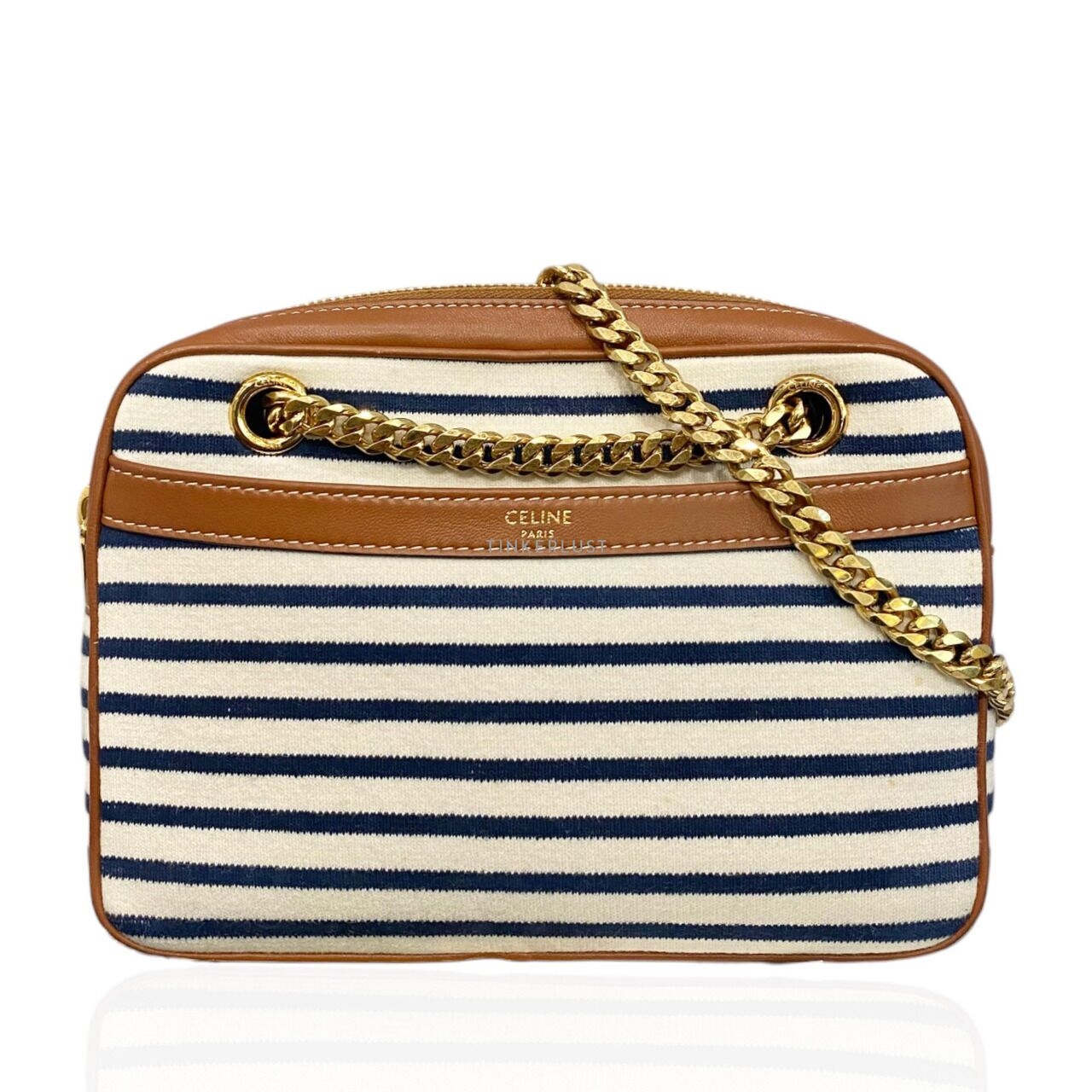 Celine Patapans Stripes Chain Small GHW 2021 Shoulder Bag	