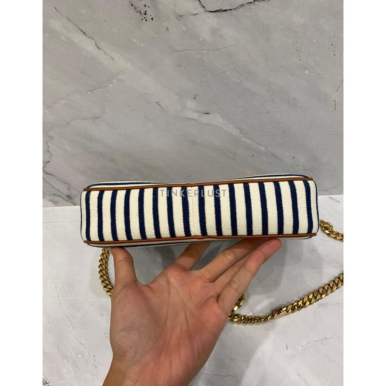 Celine Patapans Stripes Chain Small GHW 2021 Shoulder Bag	