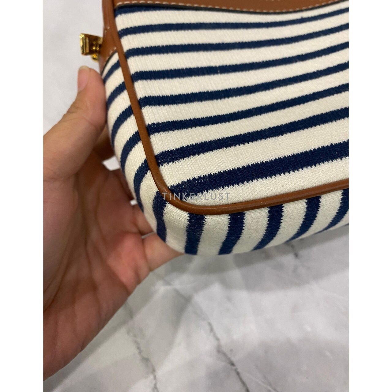 Celine Patapans Stripes Chain Small GHW 2021 Shoulder Bag	