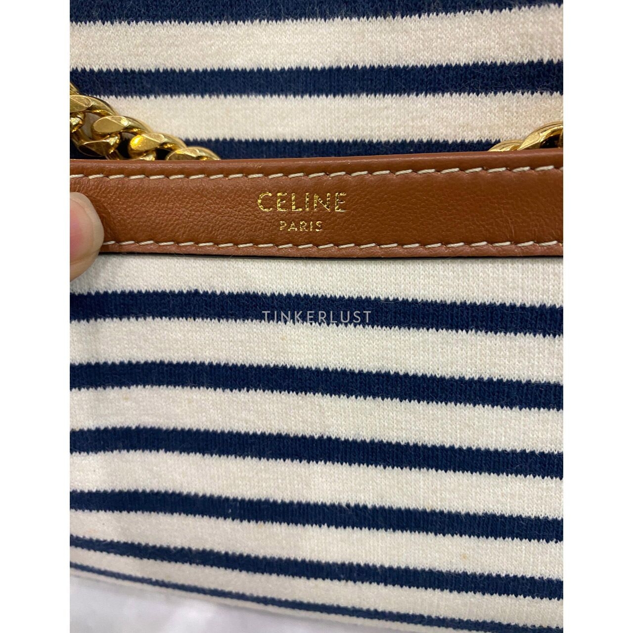 Celine Patapans Stripes Chain Small GHW 2021 Shoulder Bag	