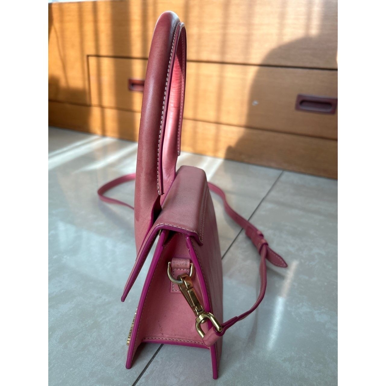 Jacquemus Le Chiquito Moyen Pink Leather Sling Bag