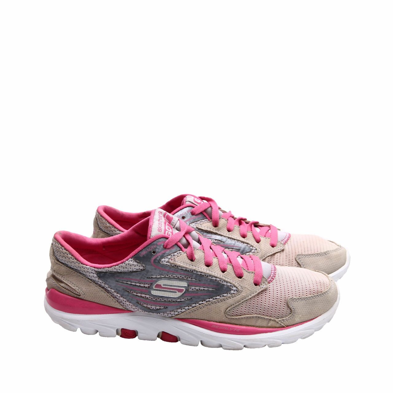 Skechers Light Grey & Pink Sneakers