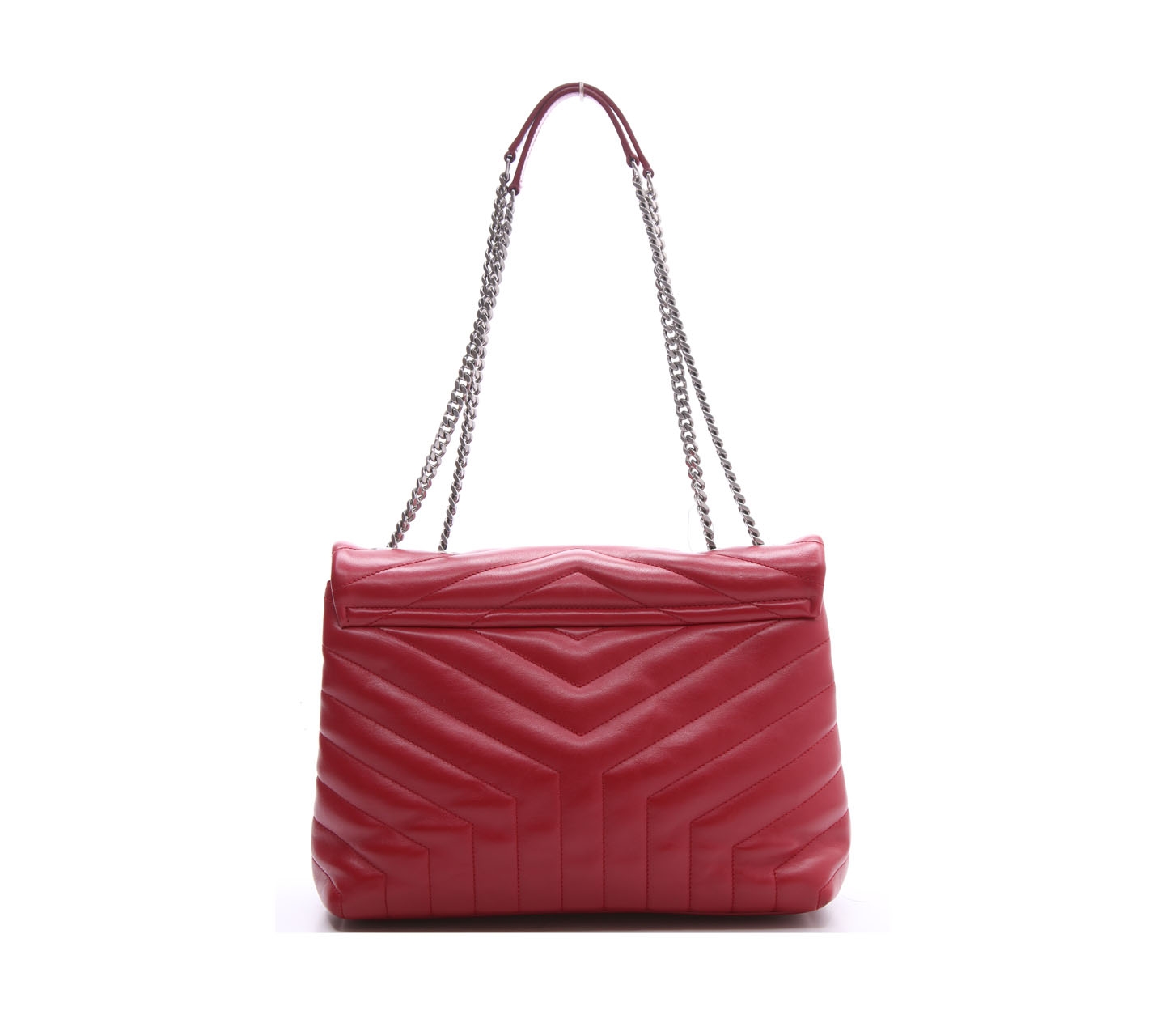 Yves Saint Laurent Red Loulou In Metalasse Y Shoulder Bag 