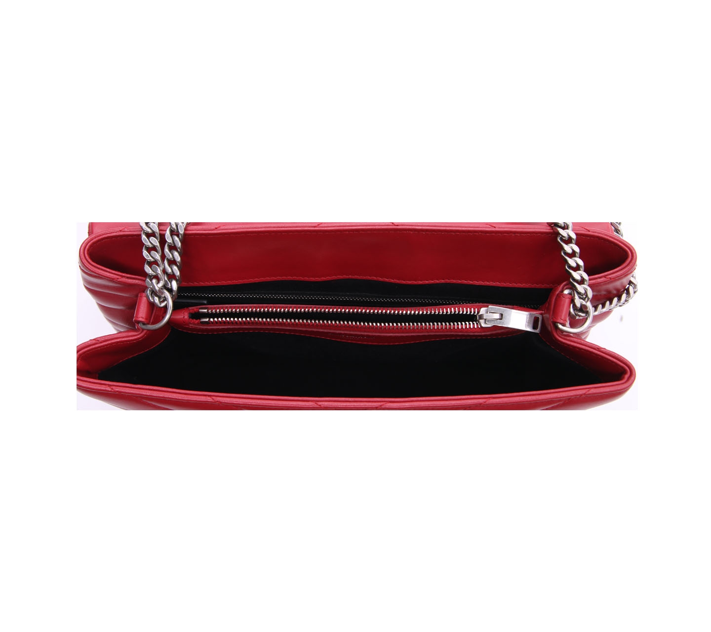 Yves Saint Laurent Red Loulou In Metalasse Y Shoulder Bag 