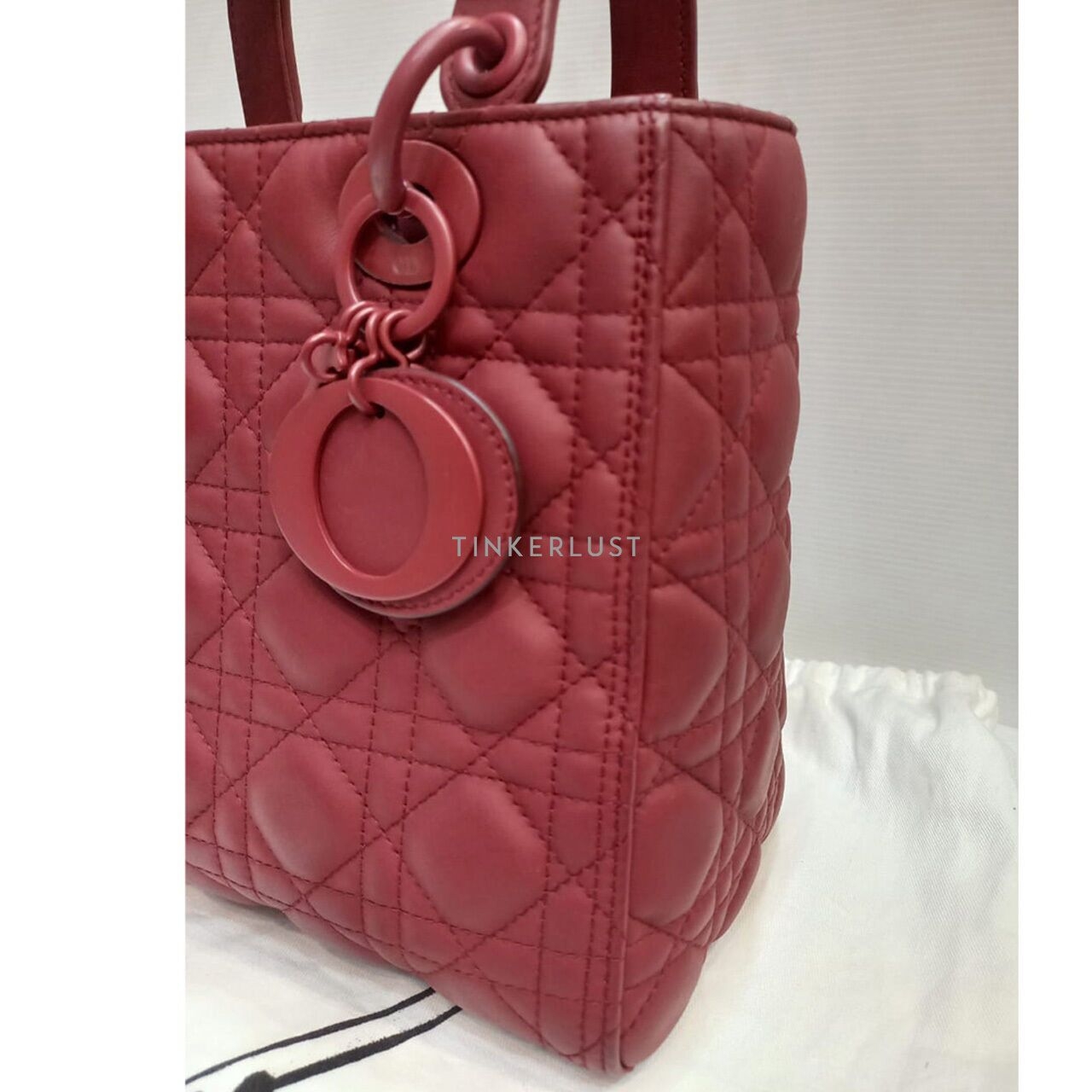 Christian Dior Lady Dior Medium Red Doff 2019 Satchel