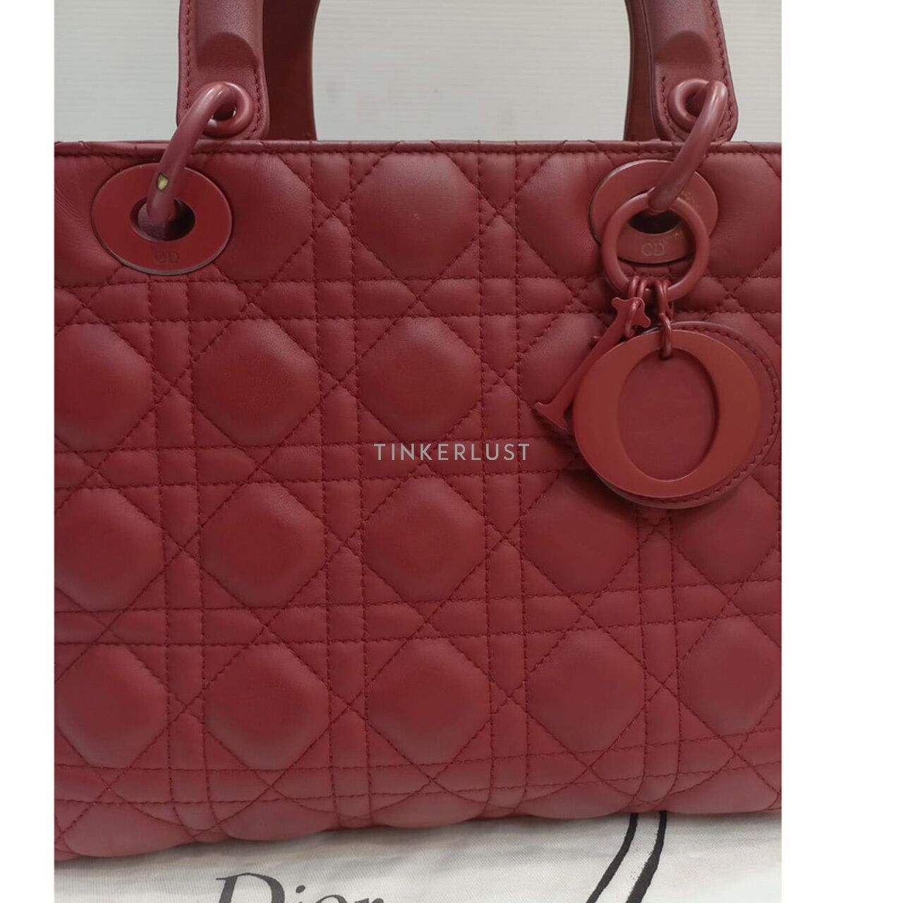 Christian Dior Lady Dior Medium Red Doff 2019 Satchel