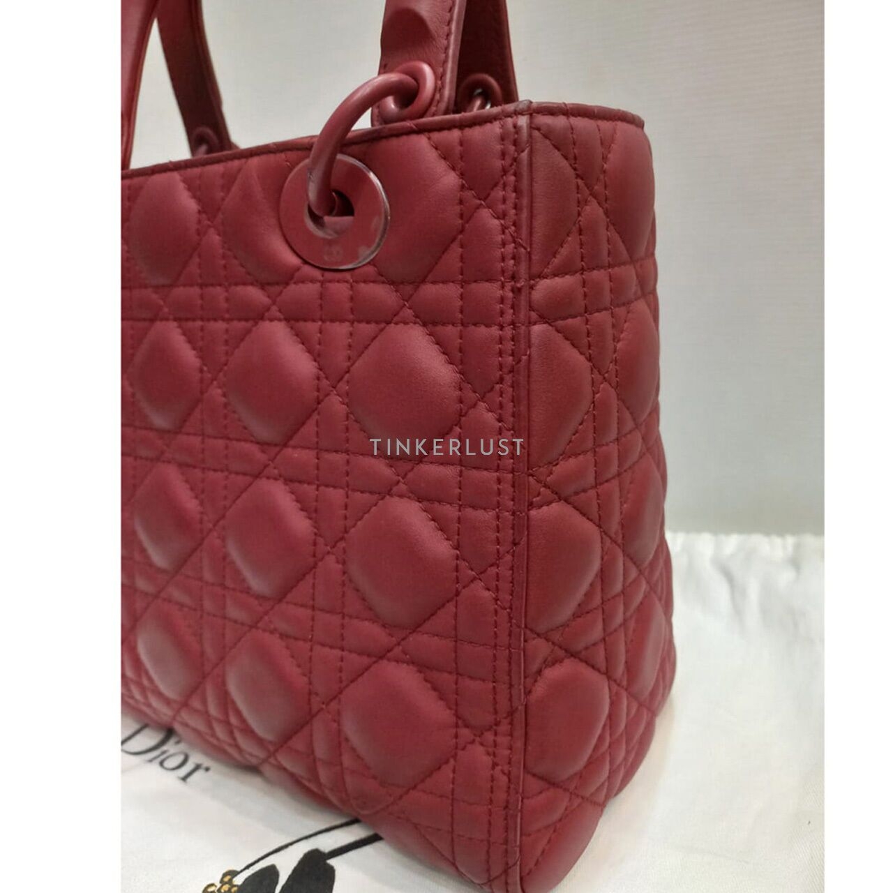 Christian Dior Lady Dior Medium Red Doff 2019 Satchel