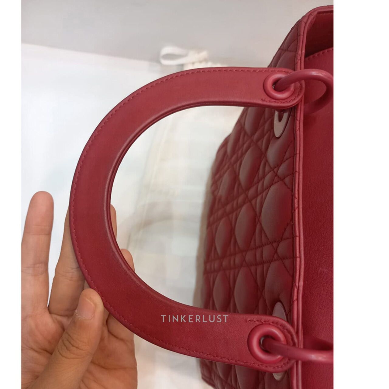 Christian Dior Lady Dior Medium Red Doff 2019 Satchel