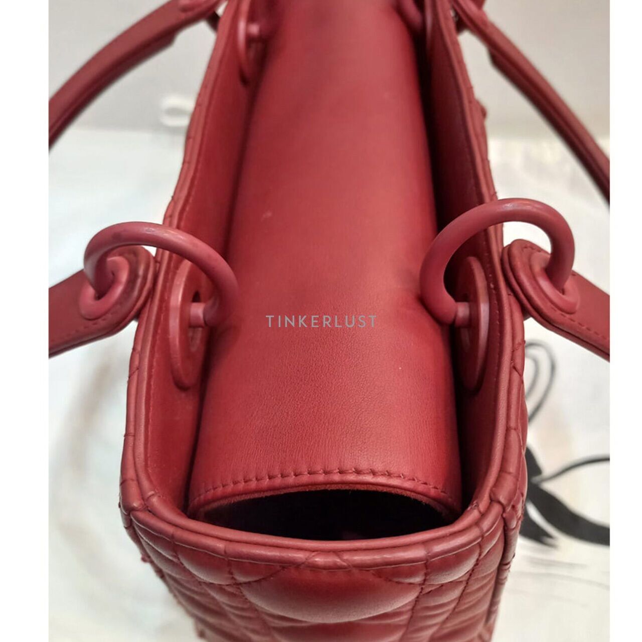 Christian Dior Lady Dior Medium Red Doff 2019 Satchel