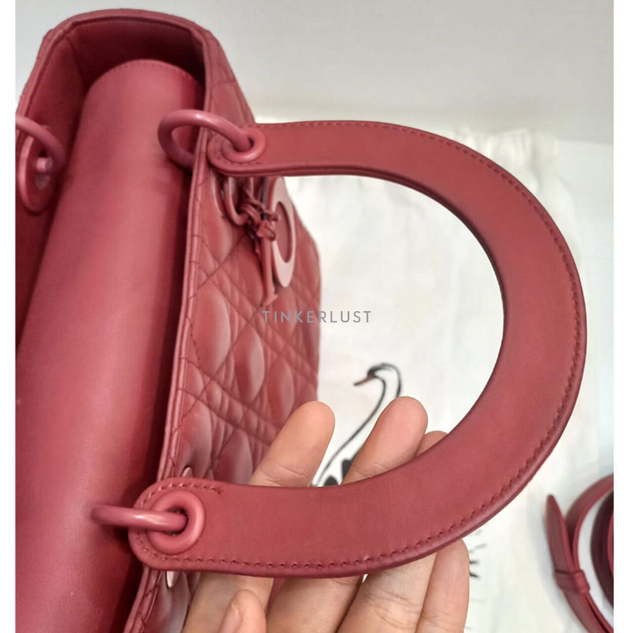 Christian Dior Lady Dior Medium Red Doff 2019 Satchel