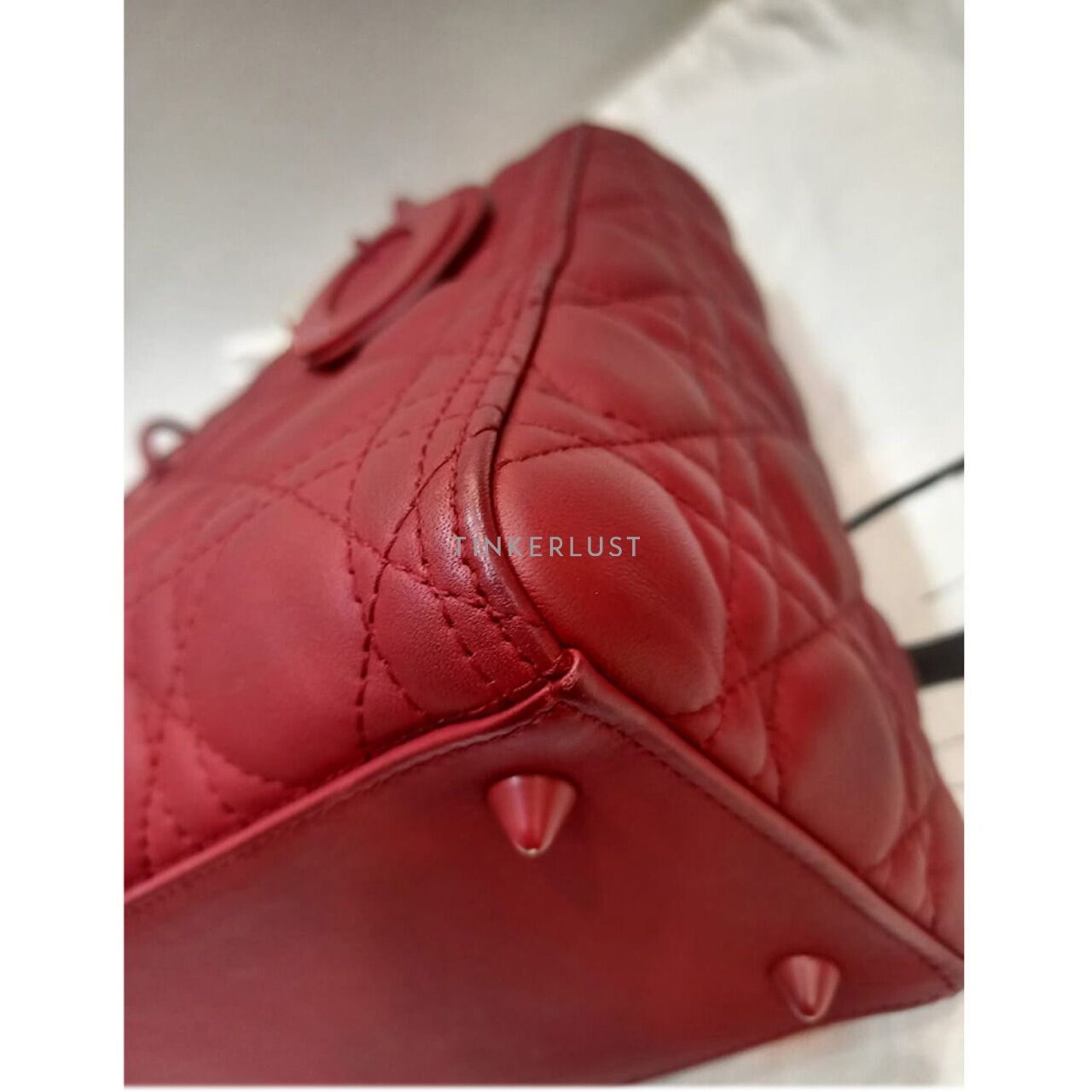 Christian Dior Lady Dior Medium Red Doff 2019 Satchel