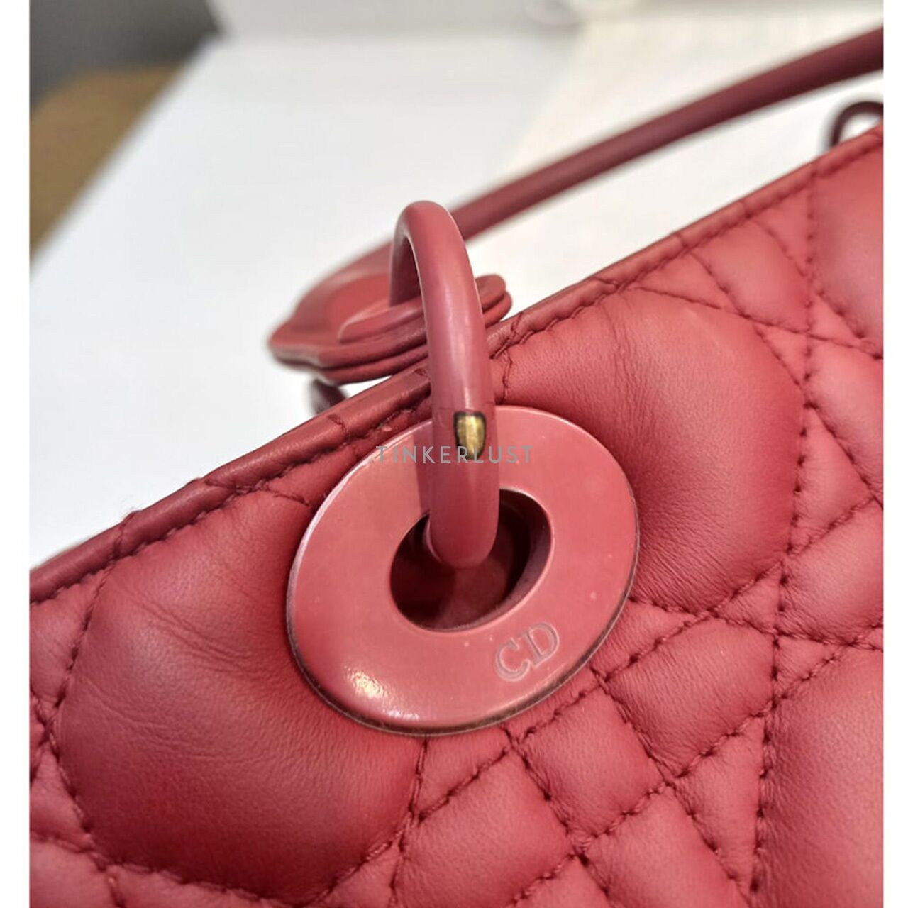 Christian Dior Lady Dior Medium Red Doff 2019 Satchel