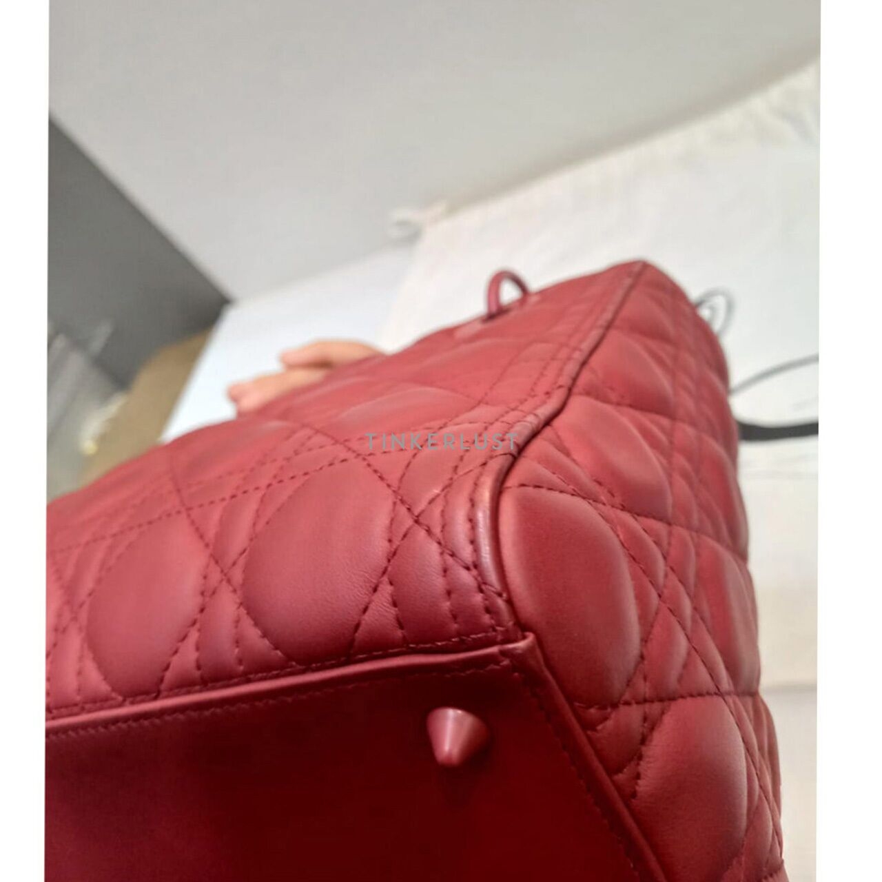 Christian Dior Lady Dior Medium Red Doff 2019 Satchel