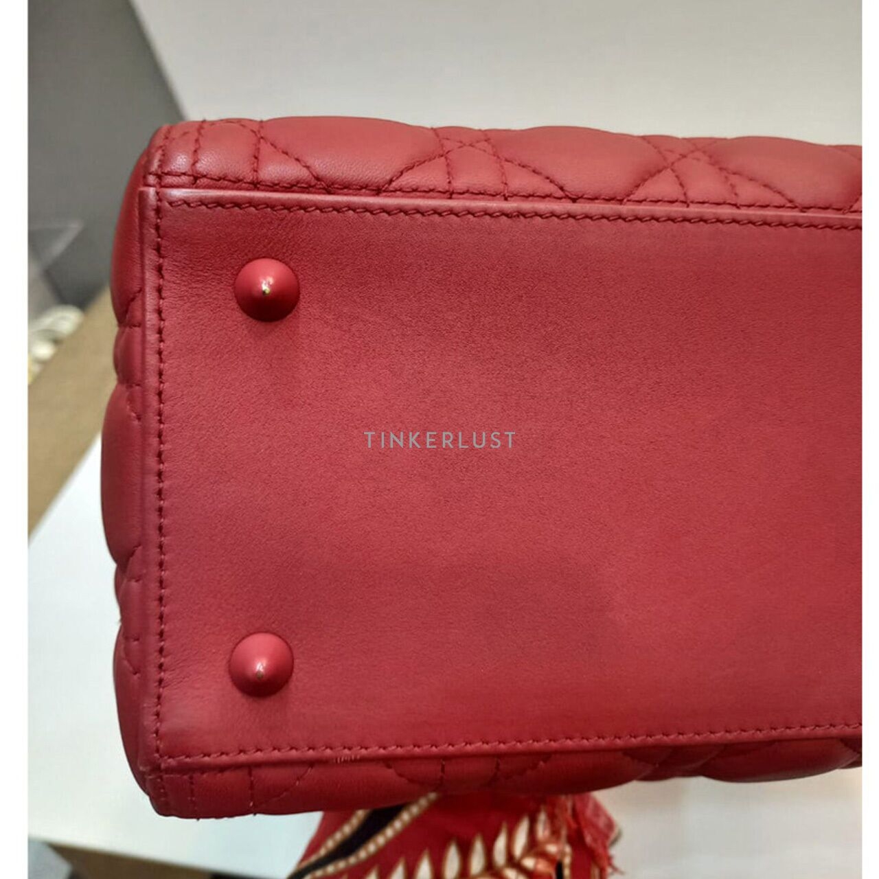 Christian Dior Lady Dior Medium Red Doff 2019 Satchel