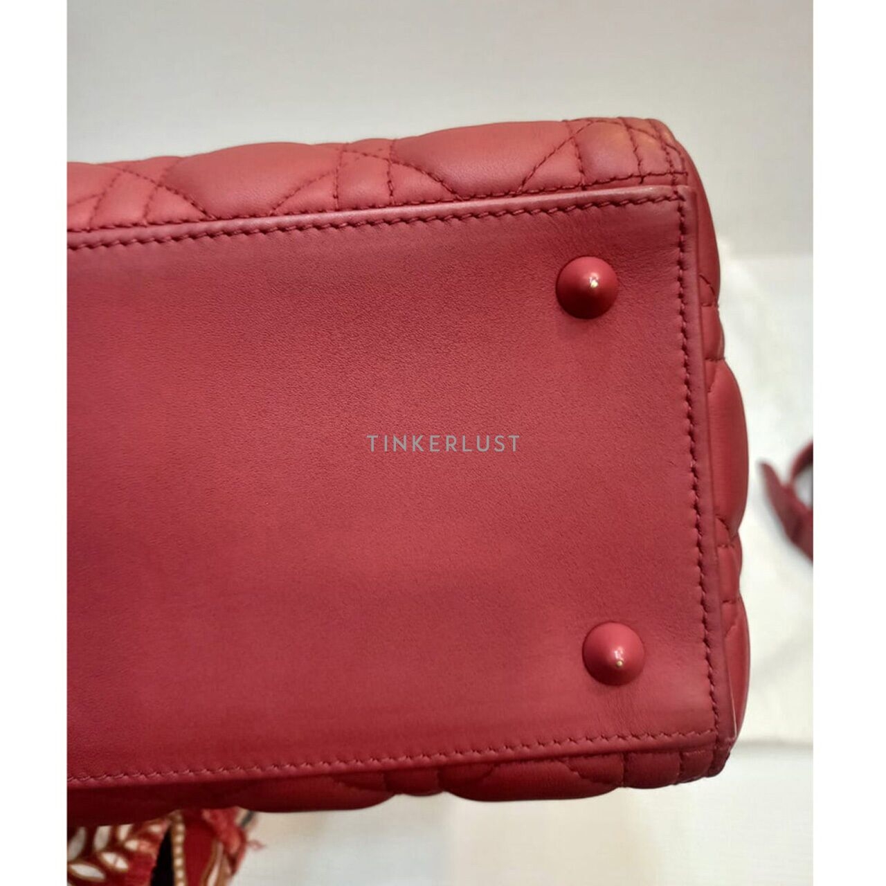 Christian Dior Lady Dior Medium Red Doff 2019 Satchel