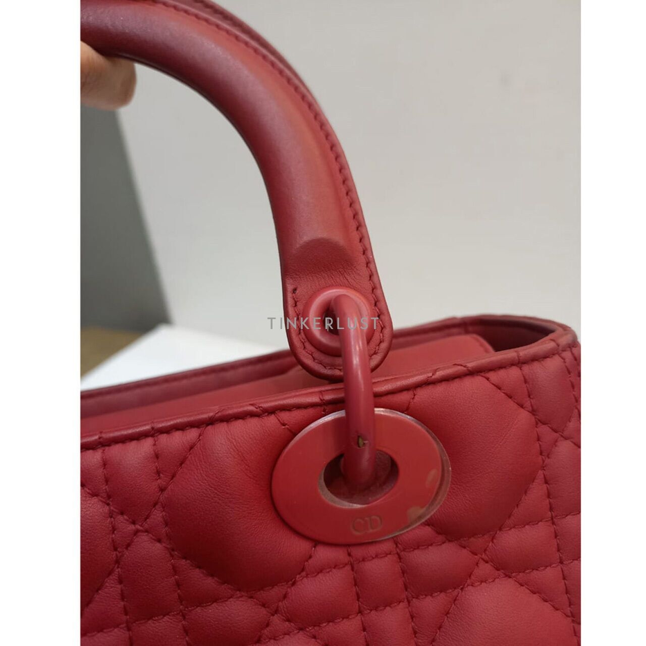 Christian Dior Lady Dior Medium Red Doff 2019 Satchel