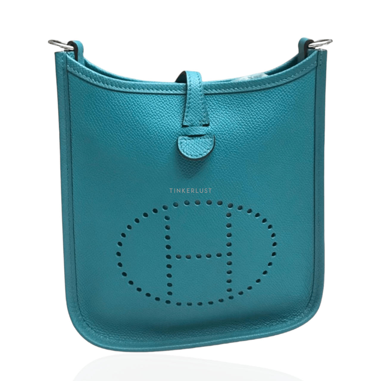 Hermes Evelyne Mini Blue Paon Epsom Leather #A PHW Shoulder Bag